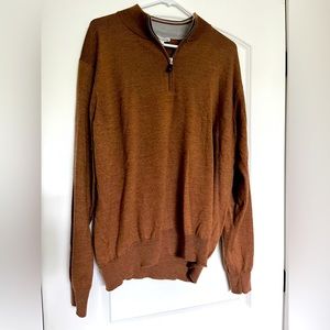 Peter Millar 1/4 zip pullover sweater XL Brown